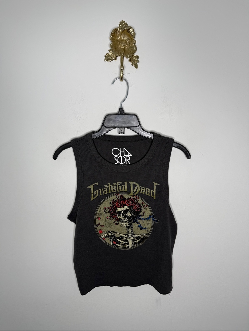 Chaser Grateful Dead Charcoal Gray Muscle Tank M